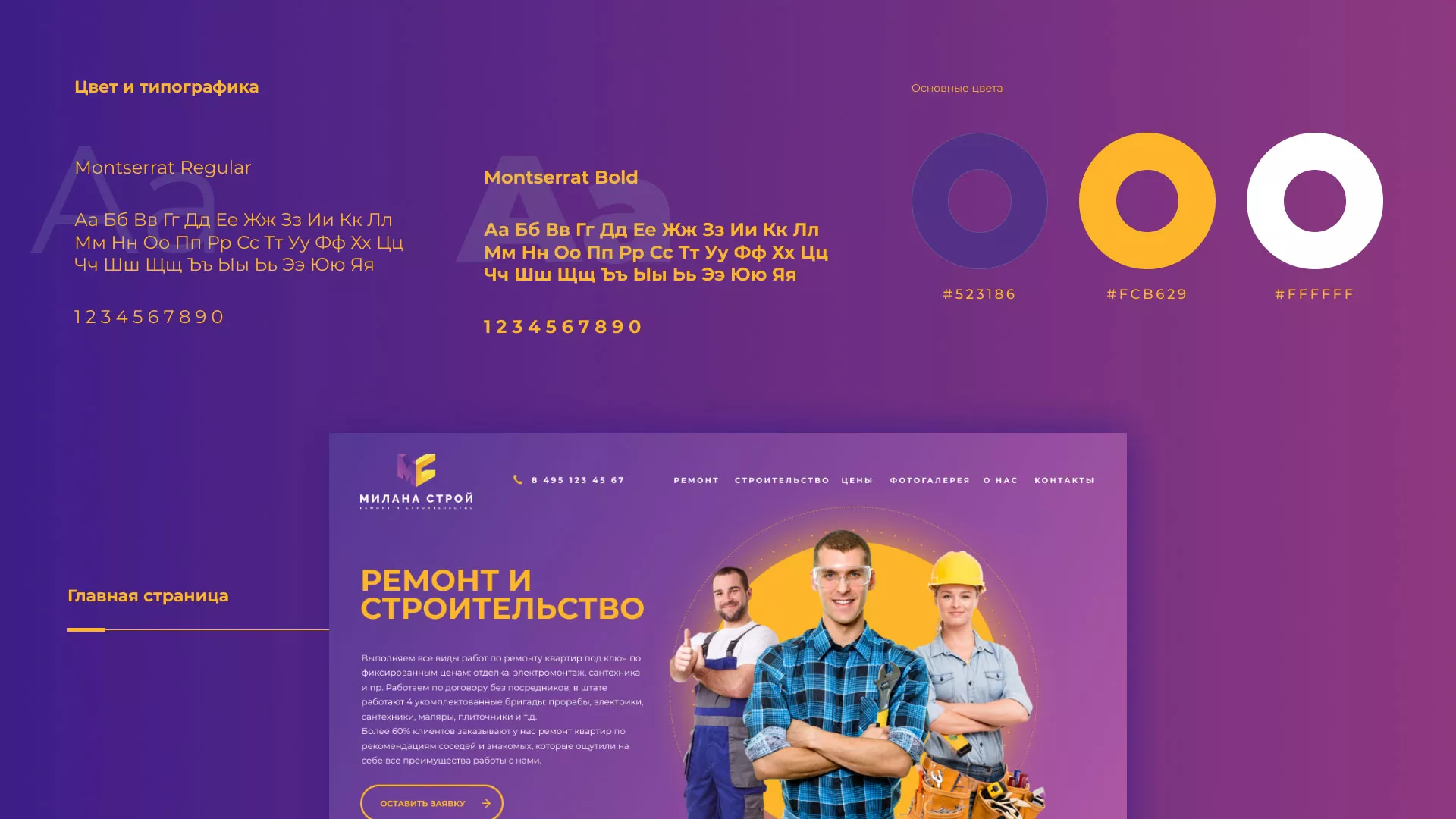 Разработка сайта строительной компании «Милана-Строй» в Кашире