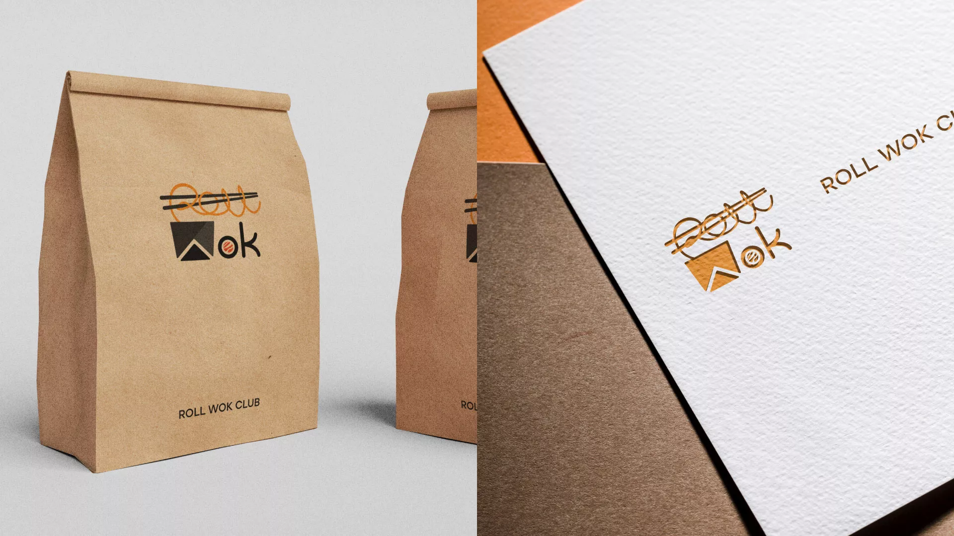 Разработка логотипа суши-бара «Roll Wok Club» в Кашире