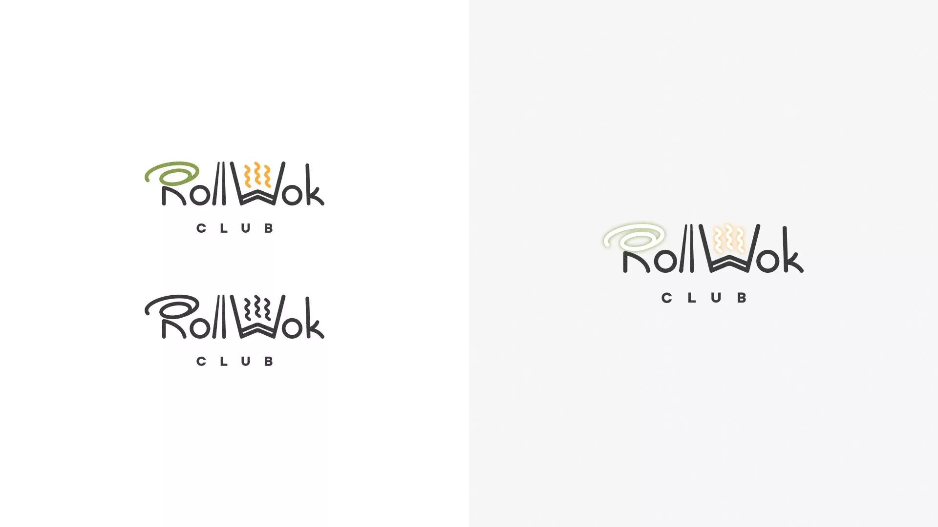 Разработка логотипа и фирменного стиля суши-бара «Roll Wok Club» в Кашире